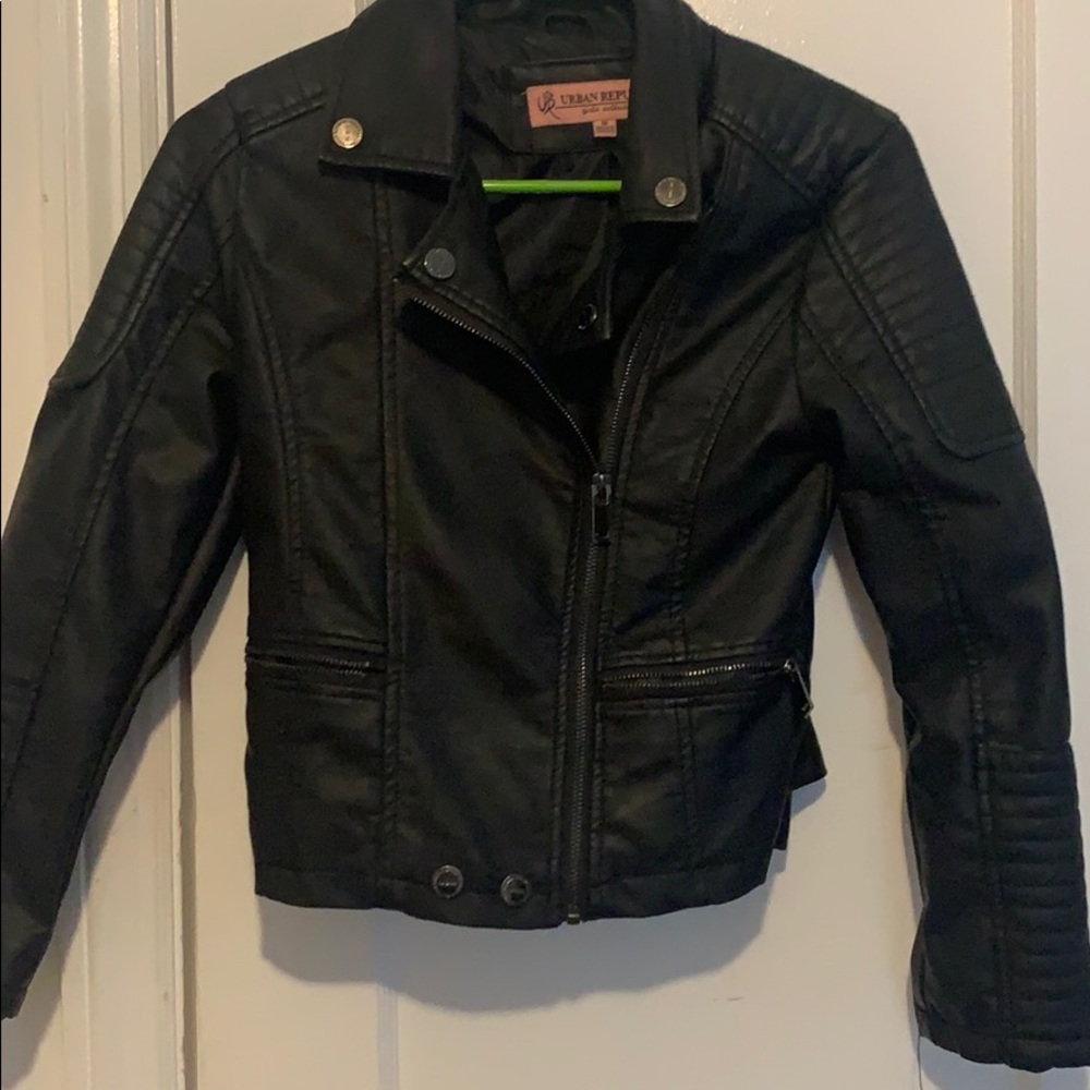 Black leather jacket